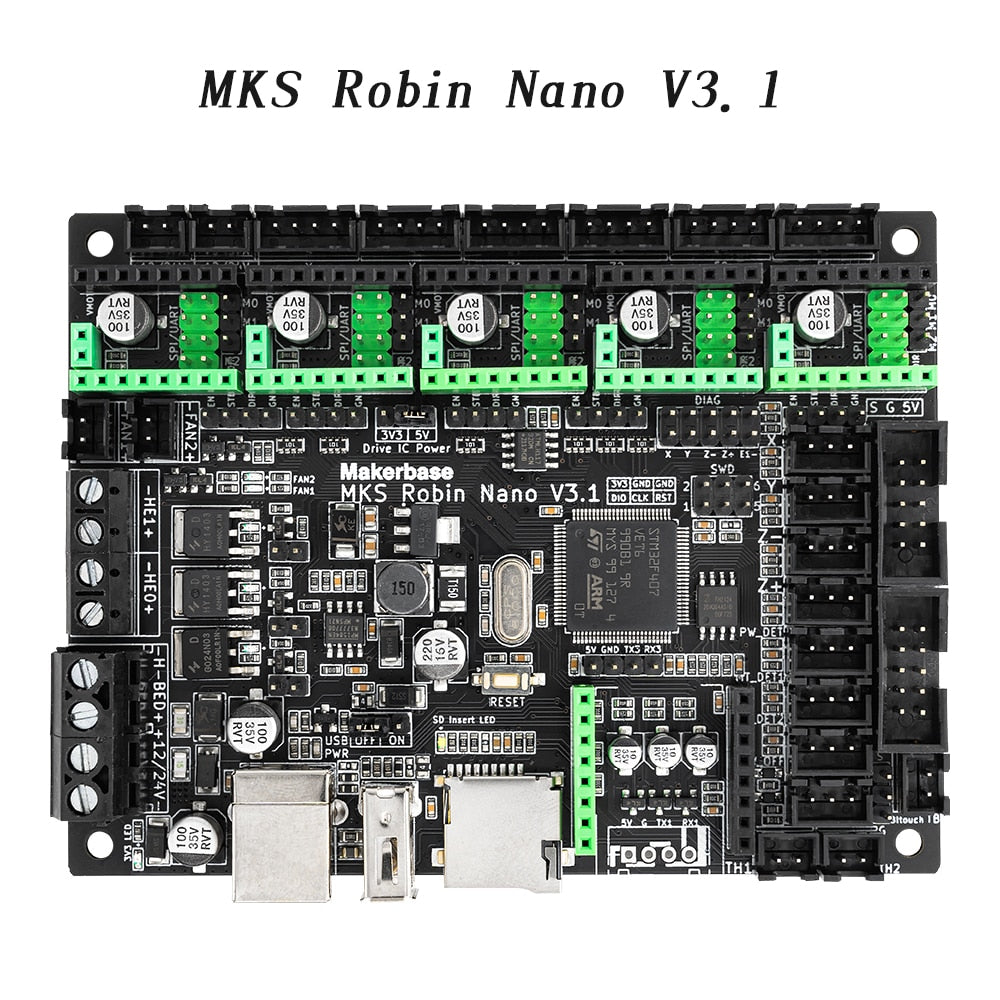 Custom MKS Robin Nano V3.1 3D Printer Control Board Motherboard TS35 TFT Touch Screen Compatible with A4988 TMC2209