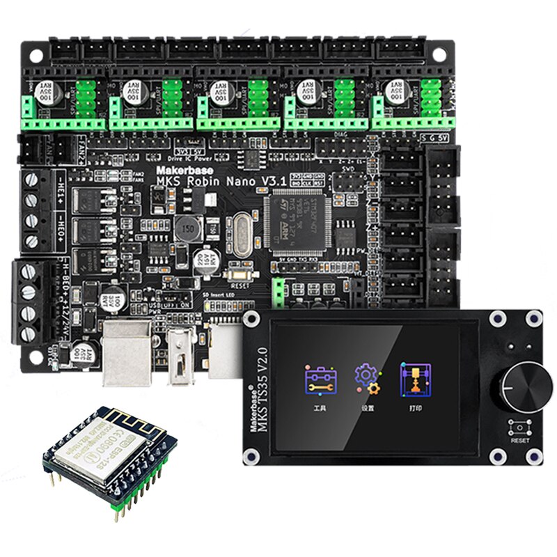 Custom MKS Robin Nano V3.1 3D Printer Control Board Motherboard TS35 TFT Touch Screen Compatible with A4988 TMC2209
