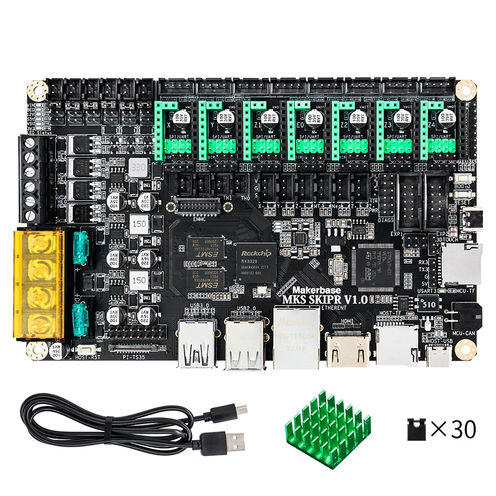 MKS SKIPR Motherboard Quad-Core 64bits SOC STM32F407VET6 Klipper EMMC For 3D Printer Voron Replacement Raspberry Pi customize