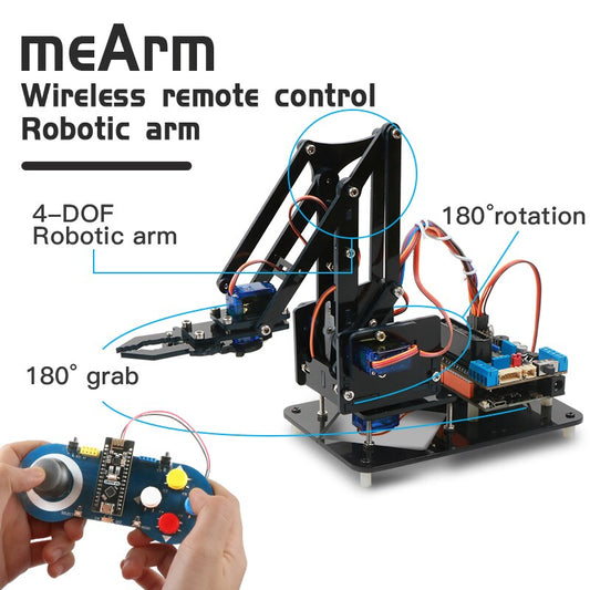 Mechanical Arm Robot Car Learning Starter Kit diy , acrylic toy robot, PS/2.4G wireless control,for Arduino R3 Robot customize