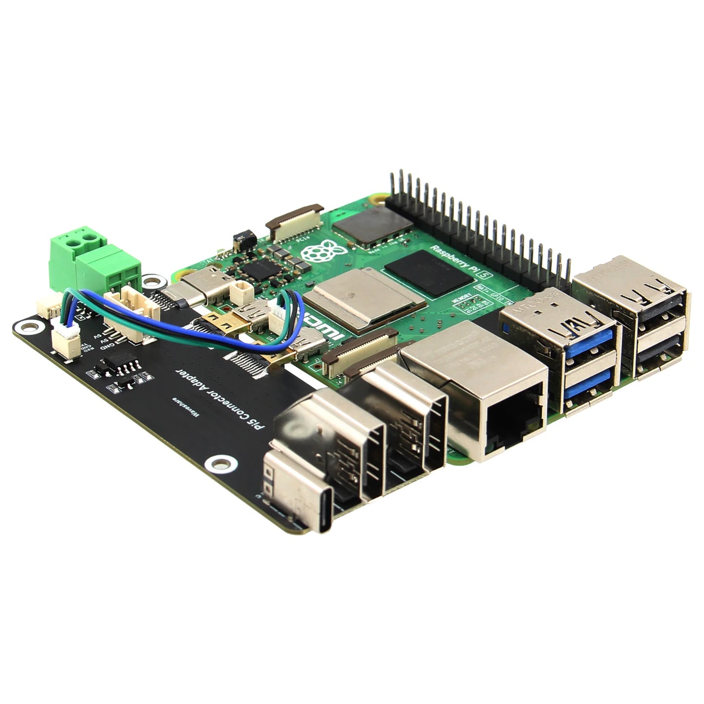 Custom Micro HDMI to HDMI Multifunctional Adapter, Compatible with     Pi 5 / 4B, Two Power Supply Methods, Supports Dual 4K Outp