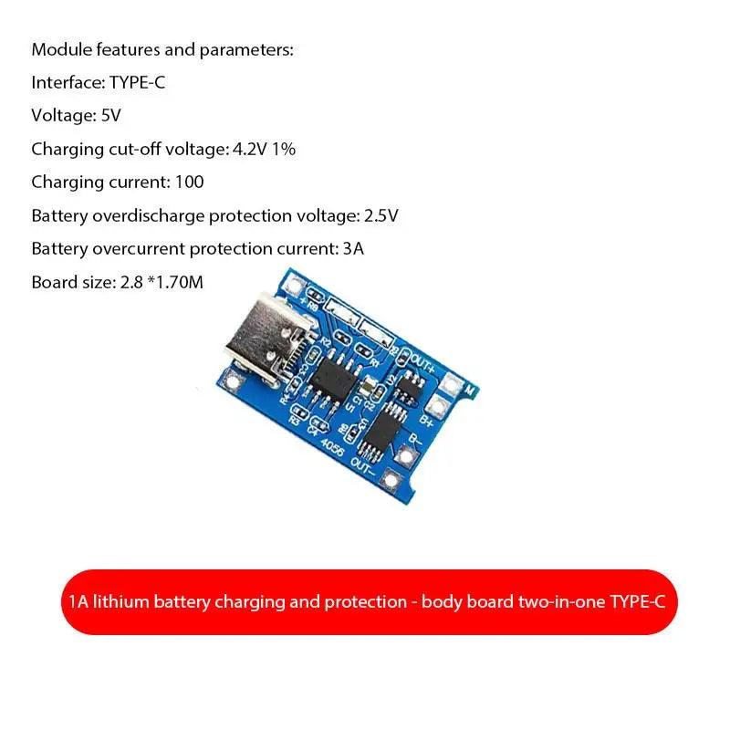 Custom Micro USB 5V 1A 18650 TP4056 Lithium Battery Charger Module Charging Board With Protection Dual Functions 1A Li-ion