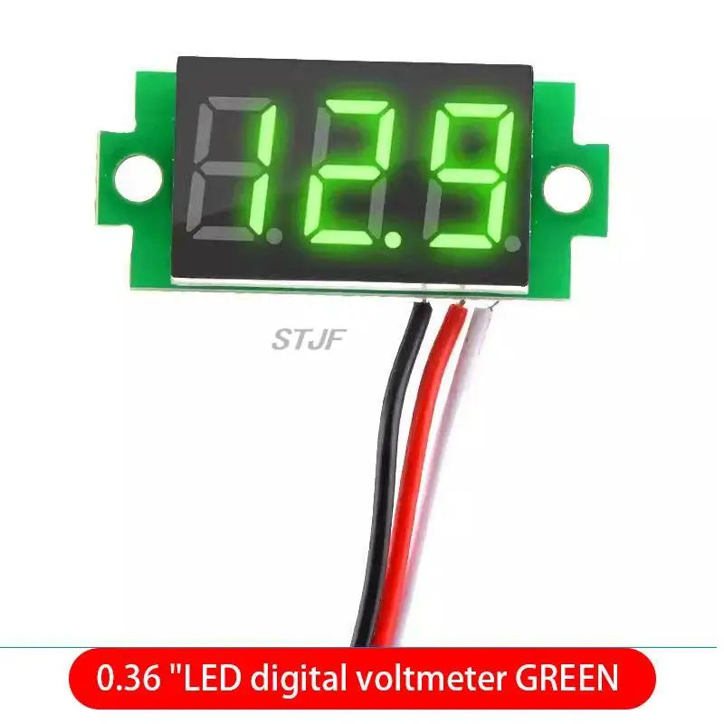 Custom Mini 0.36 inch DC 0-32v 3 bits Digital Red Green blue LED Display Panel Voltage Meter Voltmeter tester
