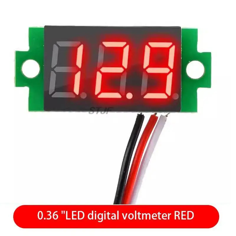 Custom Mini 0.36 inch DC 0-32v 3 bits Digital Red Green blue LED Display Panel Voltage Meter Voltmeter tester