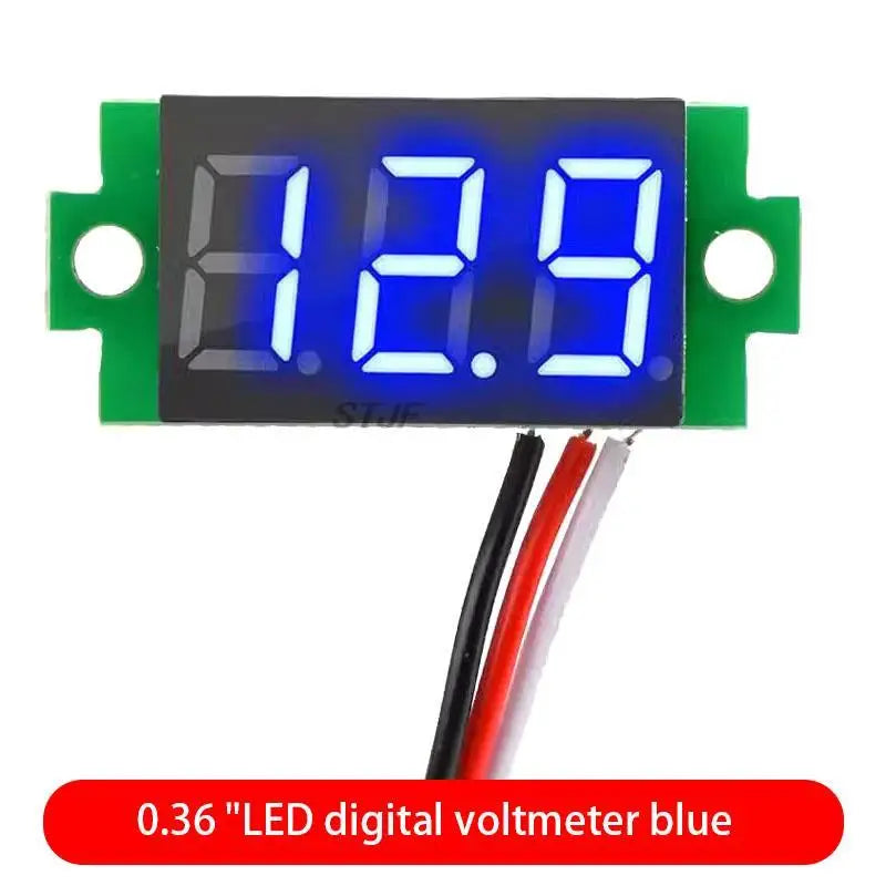 Custom Mini 0.36 inch DC 0-32v 3 bits Digital Red Green blue LED Display Panel Voltage Meter Voltmeter tester