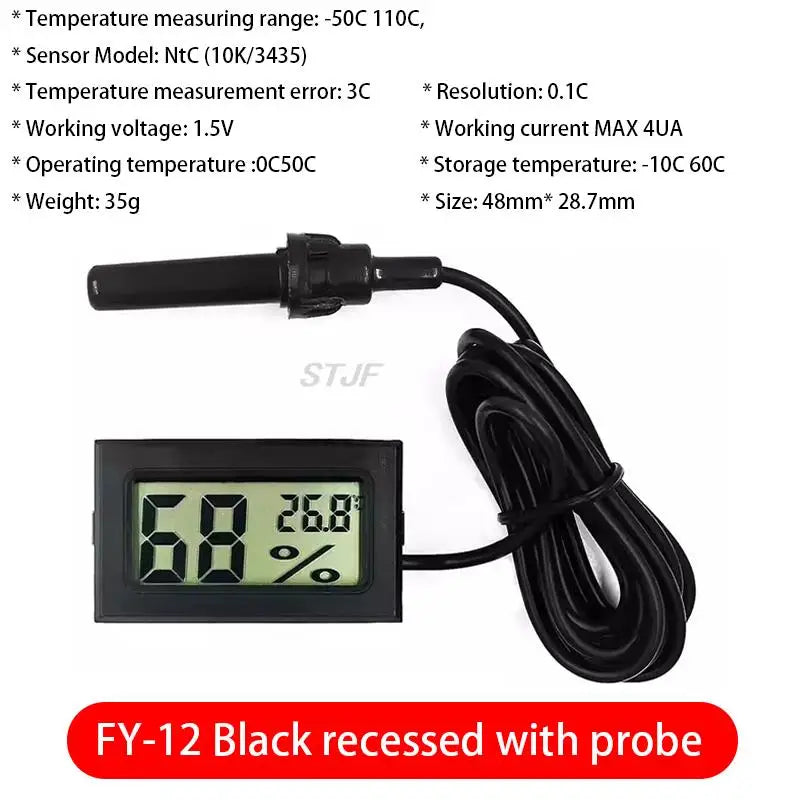 Custom Mini Digital LCD Thermometer Temperature Sensor Automatic Control Fridge Freezer Thermometer Embedded tape probe FY-10 FY-11