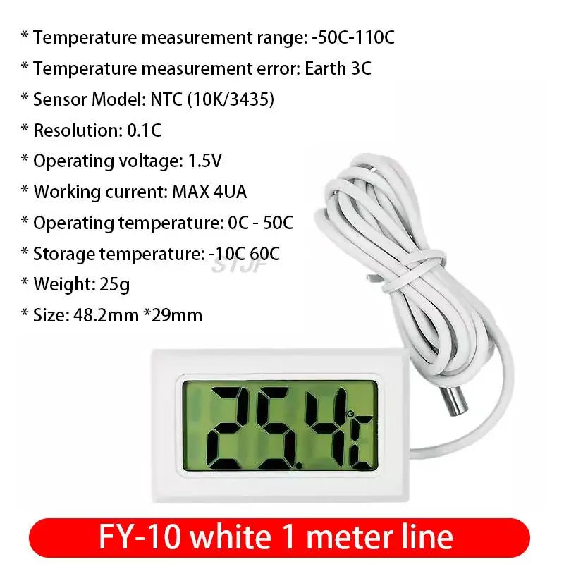 Custom Mini Digital LCD Thermometer Temperature Sensor Automatic Control Fridge Freezer Thermometer Embedded tape probe FY-10 FY-11