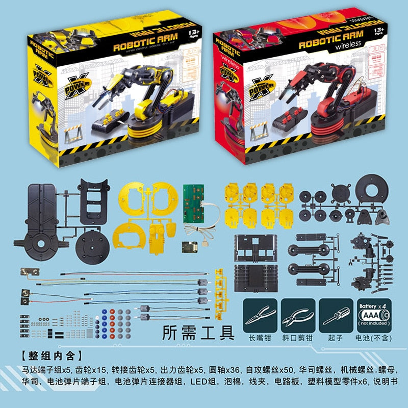 Motor Machine Arm Magic Remote Control Handle Science Experiment Student Hands-on Brain Assembling Educational Boy Toys customize