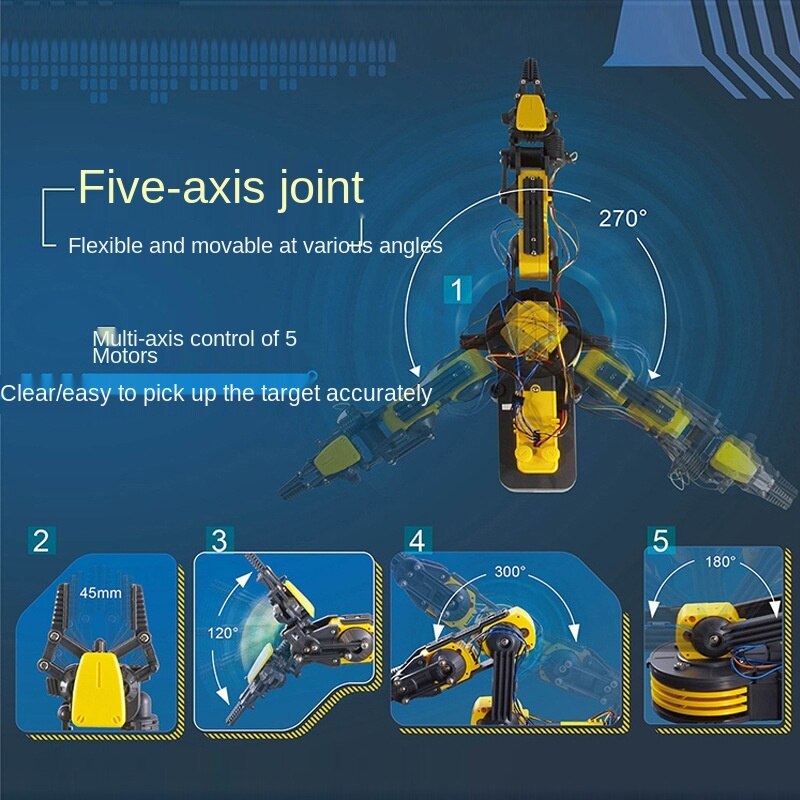 Motor Machine Arm Magic Remote Control Handle Science Experiment Student Hands-on Brain Assembling Educational Boy Toys customize