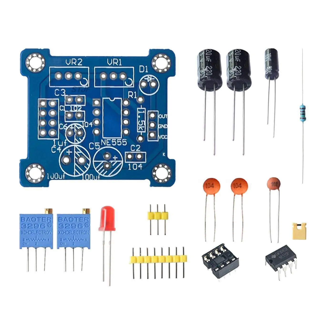 Custom NE555 Pulse Generator Pulse Starter Duty Cycle and Frequency Adjustable Module DIY Kit Oscillator Square Wave Signal Generator