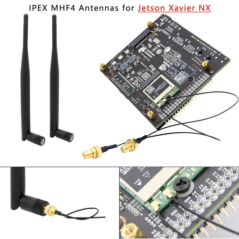 NVIDIA Jetson Xavier NX Metal Case with Power & Reset Switch +M.2 NGFF Card Dual Band WiFi Antenna Kit customize