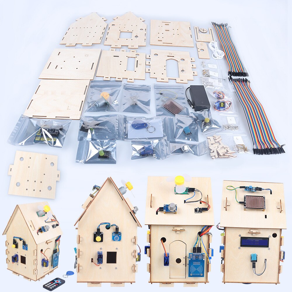 Programming Diy Nano Wooden House STEM Programming Kit Smart Home Starter Kit DIY Wood ...