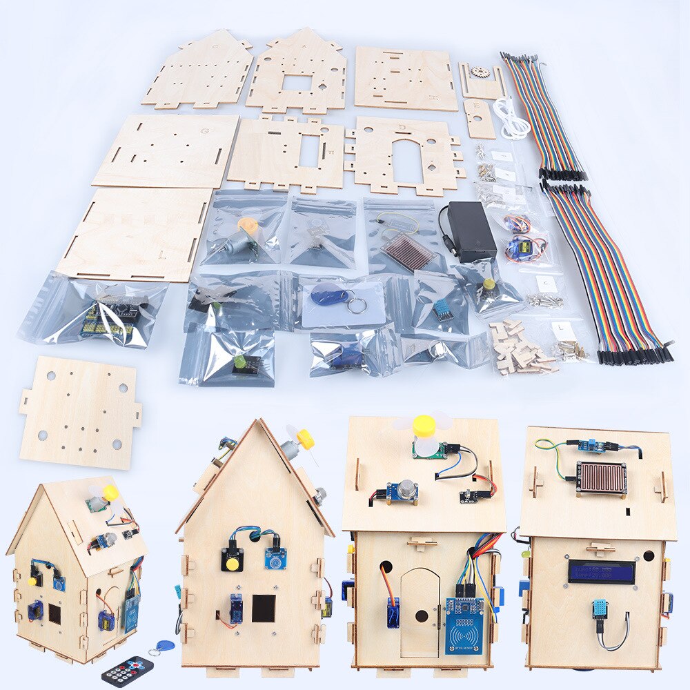 Nano Wooden House STEM Programming Kit Smart Home Starter Kit DIY Wooden House Programming IoT Kit customize