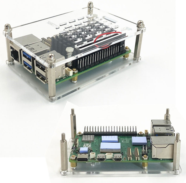 Custom Raspberry Pie 5 shell acrylic Raspberry Pi5 case enclosure 5B upper and lower cover shell