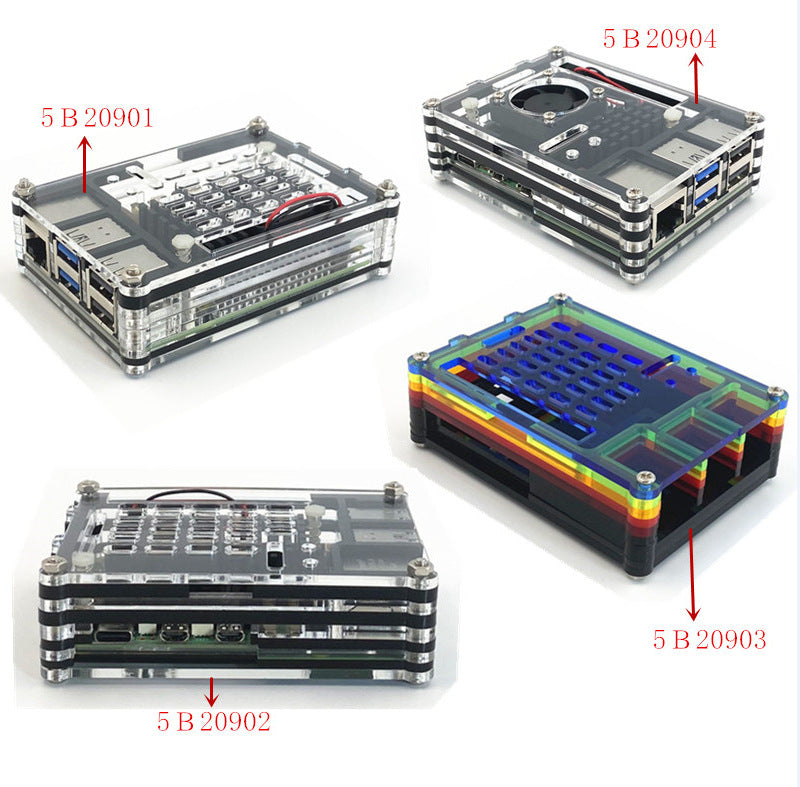 Custom Raspberry Pi 5 Case Acrylic Case Fan Raspberry Pi 5 Case Enclosure Case Case