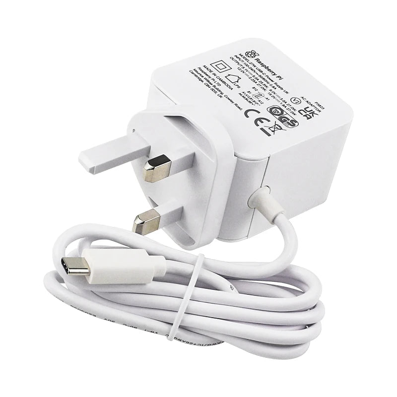Custom Official     Pi 27W USB-C Power Supply 5.1V 5A Compatible for PD Charging EU US UK Plug for     Pi 5