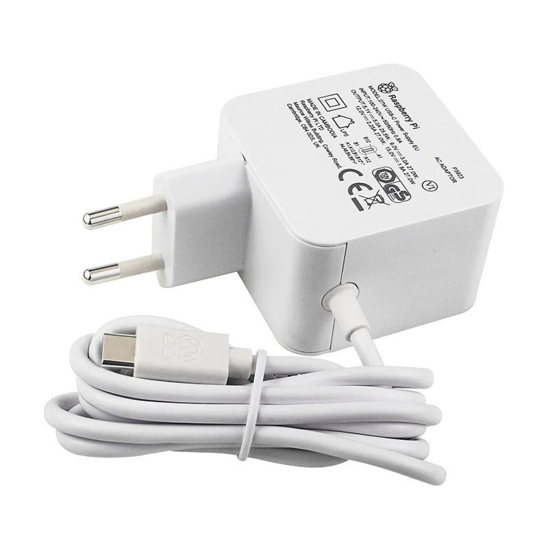 Custom Official     Pi 27W USB-C Power Supply 5.1V 5A Compatible for PD Charging EU US UK Plug for     Pi 5