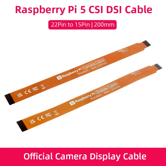Custom Official     Pi 5 Camera Cable CSI Display DIS Cable 22Pin to 15 Pin for     Pi DIS Screen LCD Display
