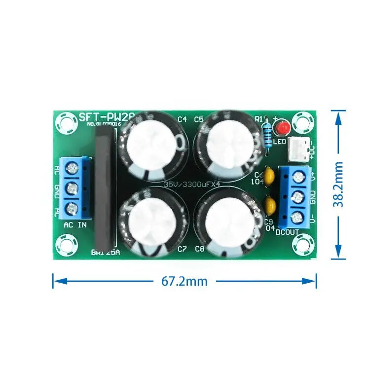 Custom PW28 Dual Power Filter Power Amplifier Board Rectifier High Current 25A Flat Bridge Unregulated Power Supply Board DIY