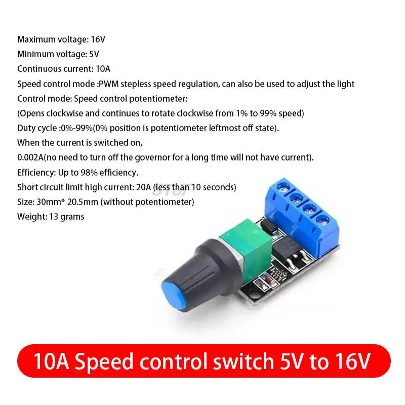 Custom PWM DC Motor Governor 2A 3A 5A 10A Speed Control Switch Function 1803BK 1203BK