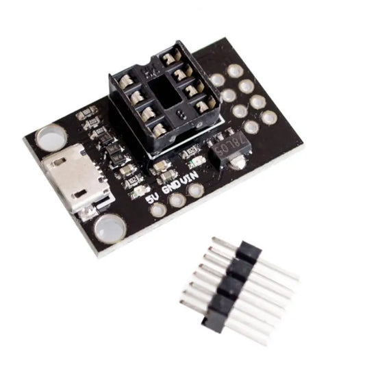 Custom Pluggable Development Board For ATtiny13A/ATtiny25/ATtiny45/ATtiny85 Programming Editor Micro Usb Power Connector