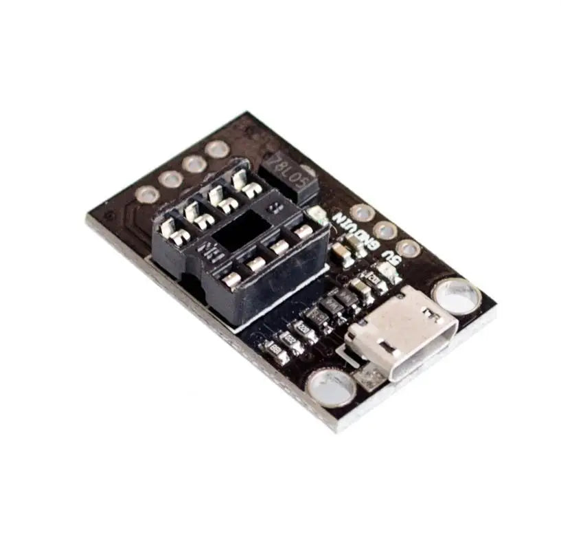 Custom Pluggable Development Board For ATtiny13A/ATtiny25/ATtiny45/ATtiny85 Programming Editor Micro Usb Power Connector