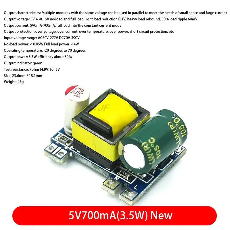 Custom Precision 5V700mA (3.5W)/12V2A disconnector power supply/ACDC step-down module 220 to 5V