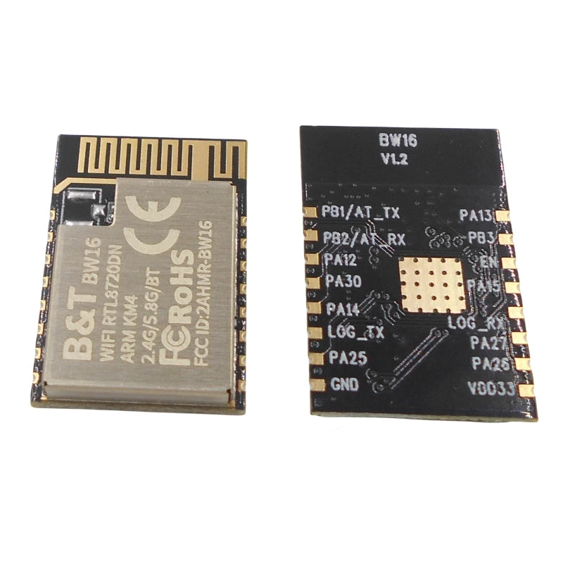 Custom dual band WiFi+low-power Bluetooth 5.0 module onboard/external antenna BW16