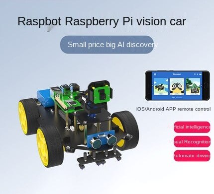 Raspberry PI 4B visual car camera recognition robot AI Python programming wifi customize