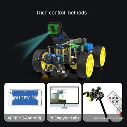 Raspberry PI 4B visual car camera recognition robot AI Python programming wifi customize