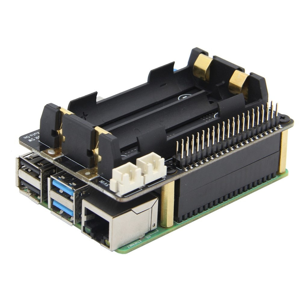 Raspberry Pi 18650 UPS HAT，X706 V1.1 Shield/Expansion Board supports Auto Power On for Raspberry Pi 4 model B/3B+/3B customize