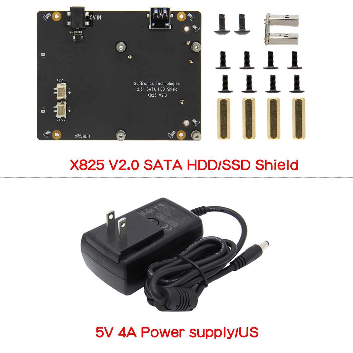 Raspberry Pi 2.5 inch SATA HDD/SSD Shield, X825 V2.0 Storage Expansion Board for Raspberry Pi 4 Model B customize