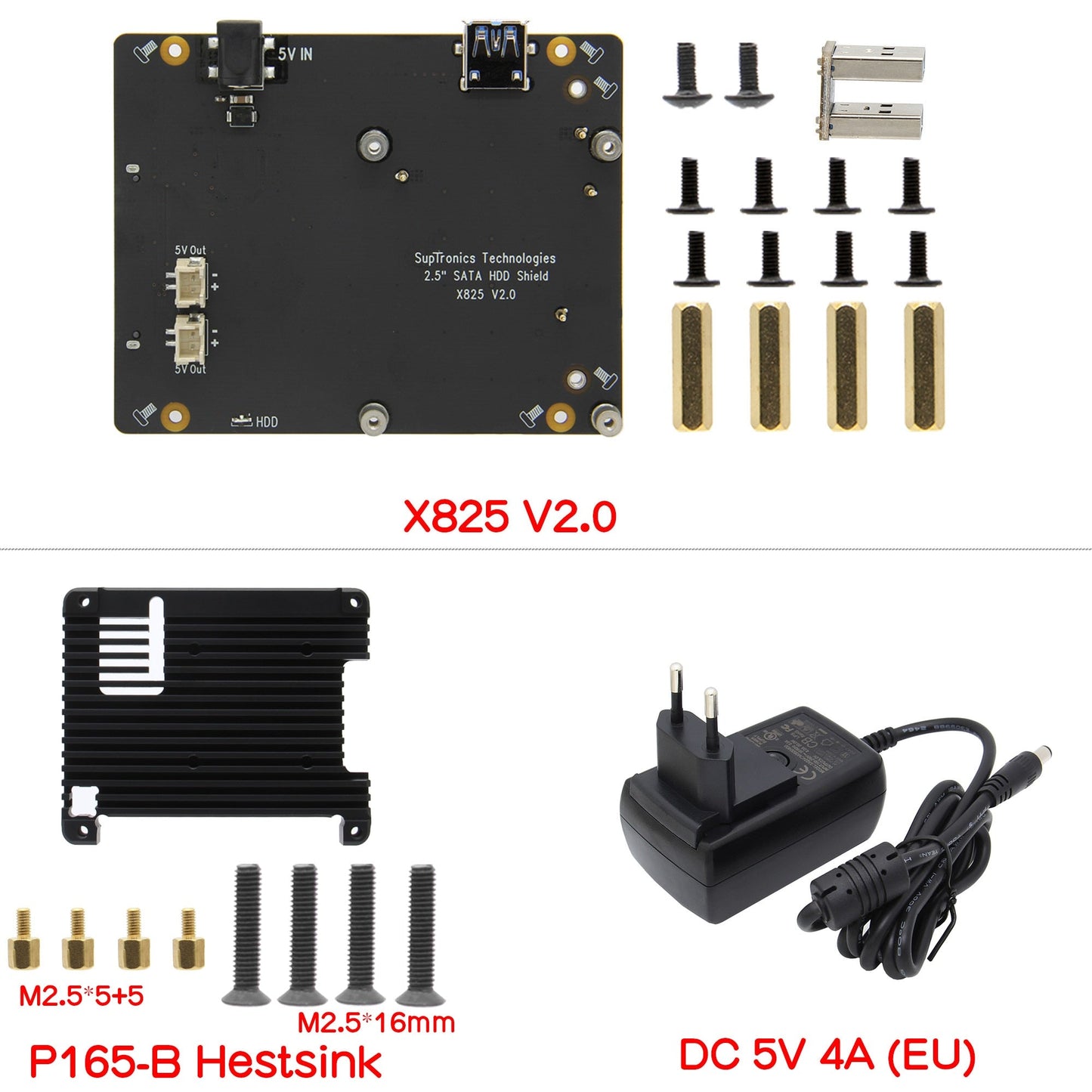 Raspberry Pi 2.5 inch SATA HDD/SSD Shield, X825 V2.0 Storage Expansion Board for Raspberry Pi 4 Model B customize