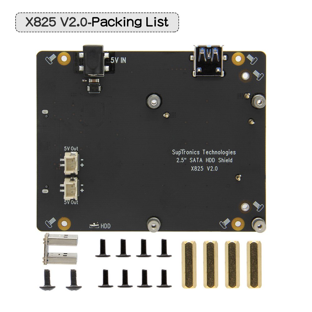 Raspberry Pi 2.5 inch SATA HDD/SSD Shield, X825 V2.0 Storage Expansion Board for Raspberry Pi 4 Model B customize