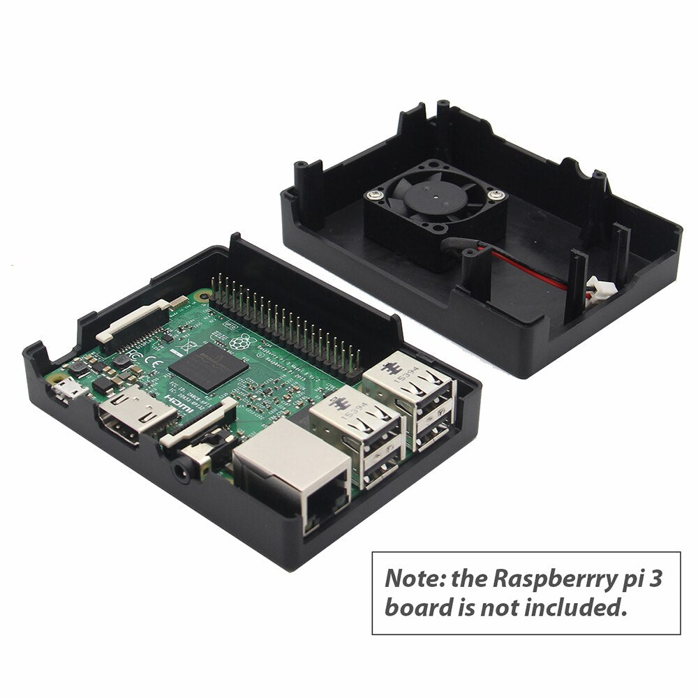 Raspberry Pi 3 ABS Case + Cooling Fan +Heat Sinks Raspberry pi start kit Beginner kit customize