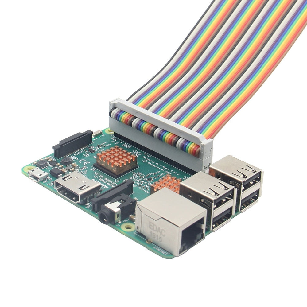 Raspberry Pi 3 B+ GPIO 40P Rainbow Ribbon Cable Compatible w/ Raspberry Pi 3 Model B+ Plus, 3B, 2B & B+ customize