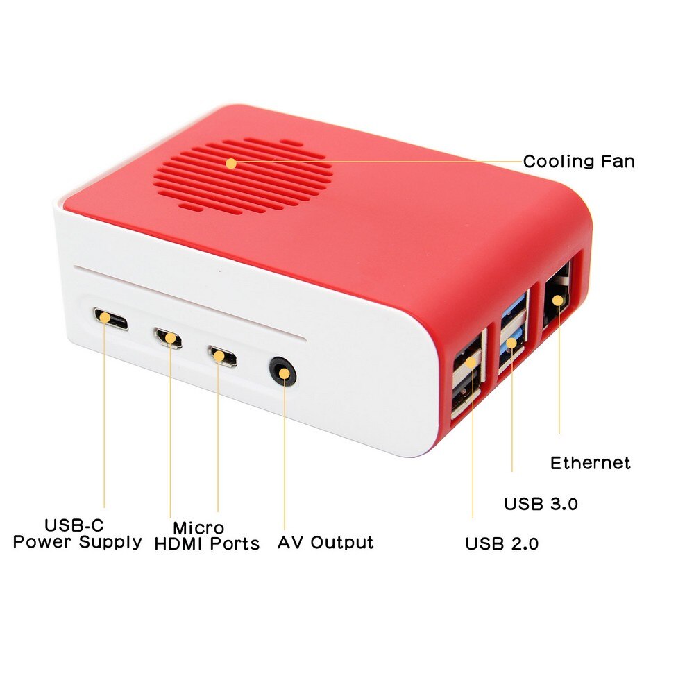 Raspberry Pi 4 ABS Protective Case/Box with DC 5V 4010 Cooling Fan for Raspberry Pi 4 Model B Only customize