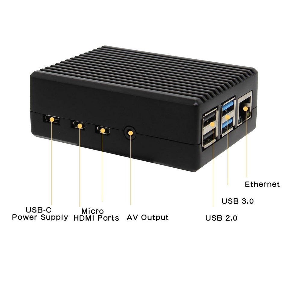 Raspberry Pi 4 Aluminum Alloy Passive Cooling Heat Dissipation Enclosure Metal Case for Raspberry Pi 4 Model B Only customize