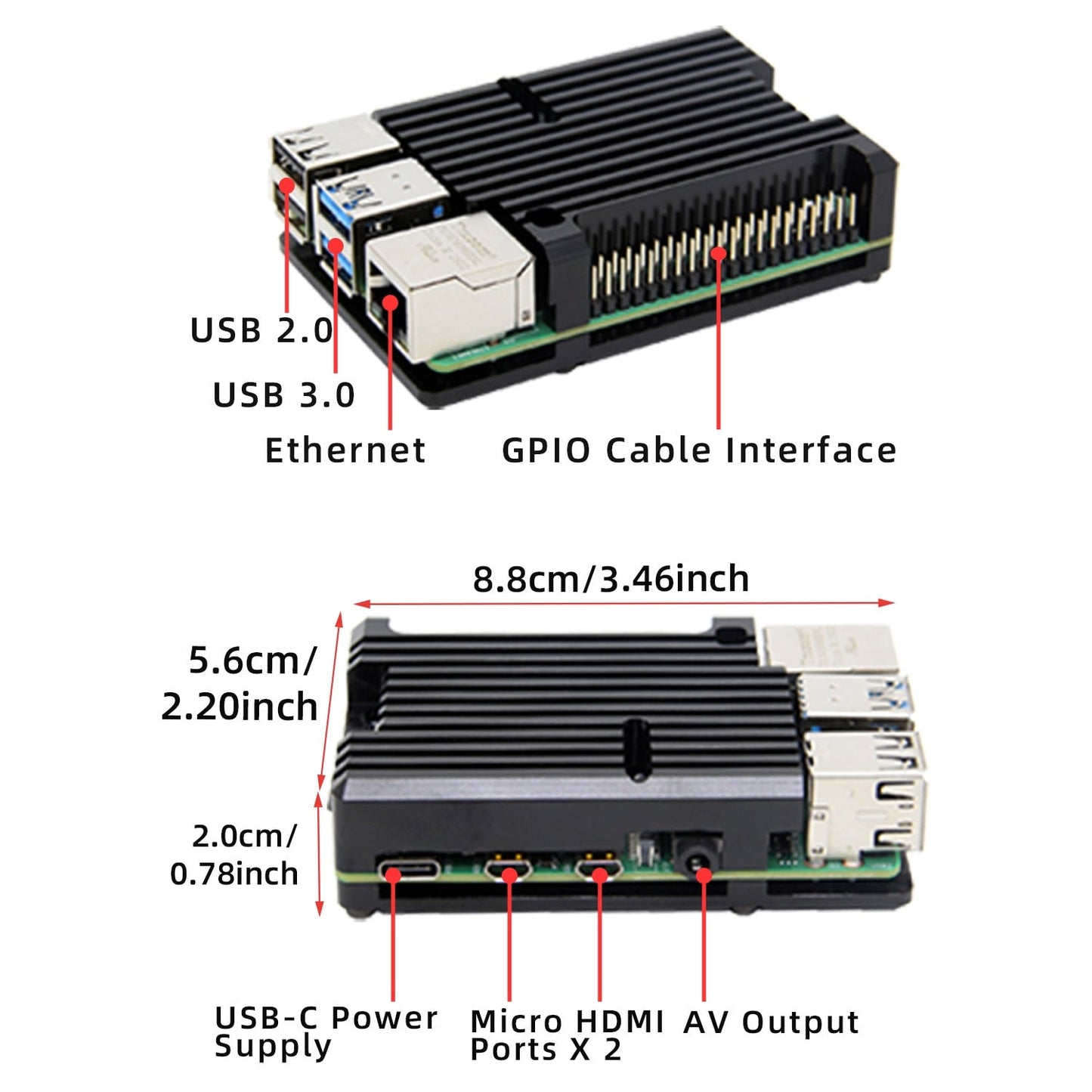 Raspberry Pi 4 Case,Passive Cooling Aluminum Alloy Armor Case for Raspberry Pi 4 Model B customize