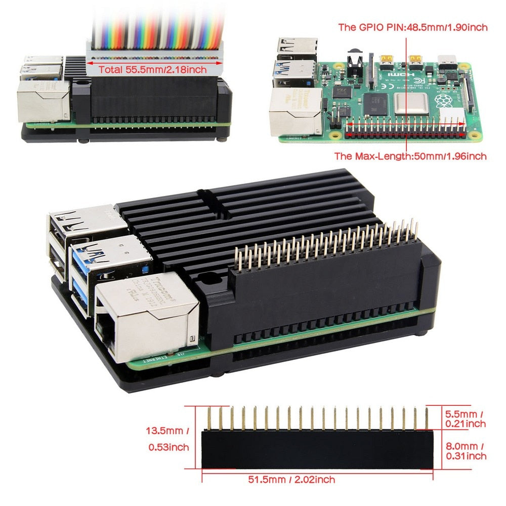 Raspberry Pi 4 Case,Passive Cooling Aluminum Alloy Armor Case for Raspberry Pi 4 Model B customize