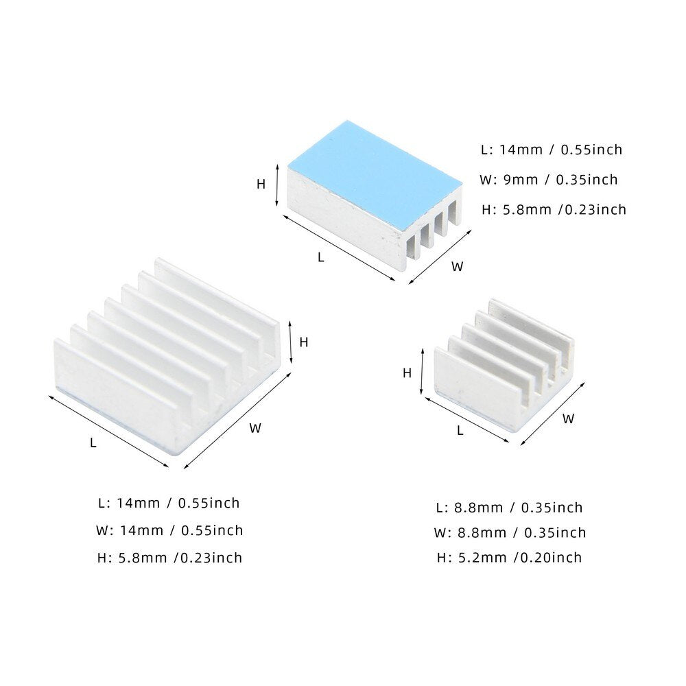 Raspberry Pi 4 Heatsink 3pcs Raspberry Pi 4B Aluminum Heatsink Cooling Radiator for Raspberry Pi 4 Model B customize