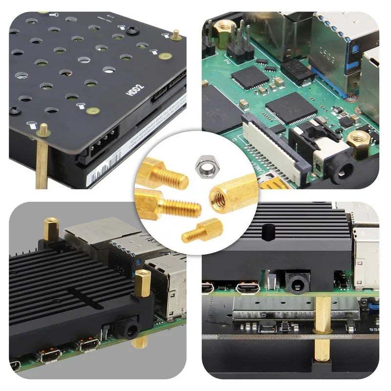 Custom Pi 4 Model B/3B+/3B Installation Tool 100Pcs M2.5 Series Hex Brass Spacer/Standoff+Nuts+Screws Accessories Kit