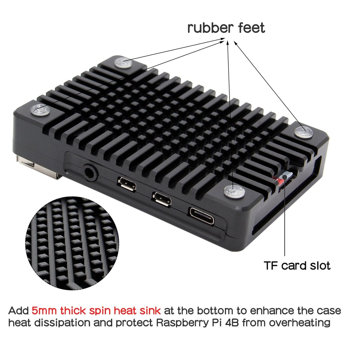 Raspberry Pi 4 Model B Aluminum Alloy Case Ultra-thin CNC Metal Shell Passive Cooling Enclosure customize