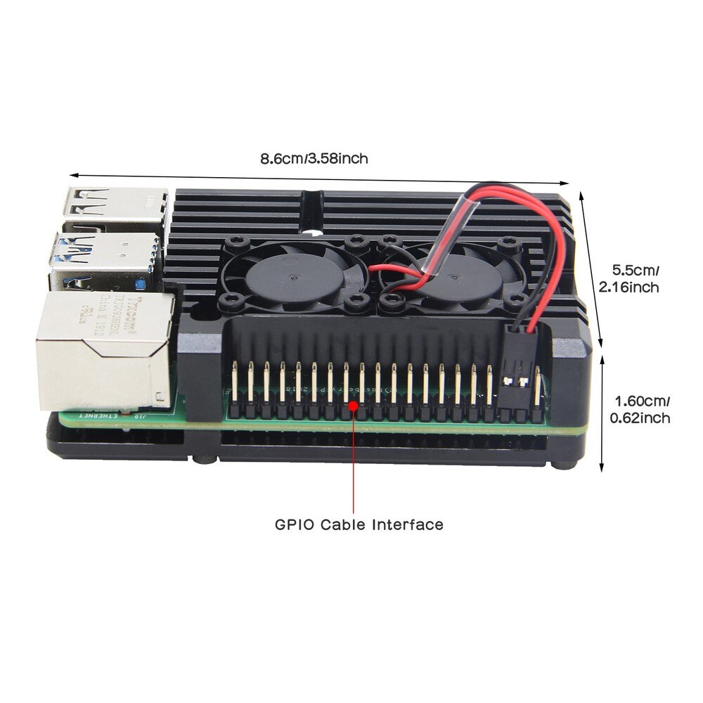 Raspberry Pi 4 Model B Armor Case, Passive Cooling Aluminum Alloy Protective Shell Metal Enclosure for Raspberry Pi 4 Model B customize