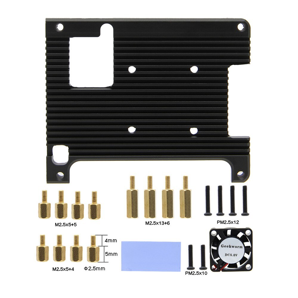 Raspberry Pi 4 Model B Computer Armor Aluminum Alloy Heatsink with Cooling Fan for Raspberry Pi 4B Only customize