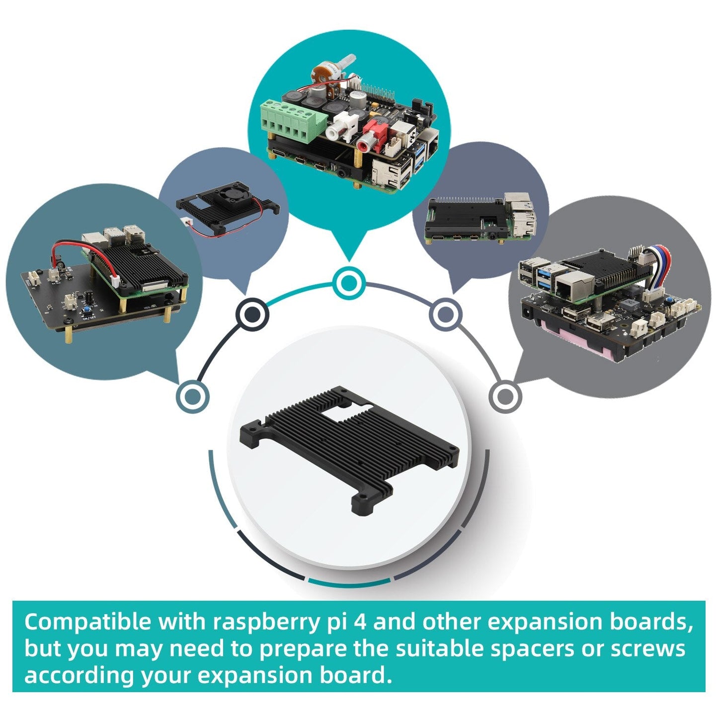 Raspberry Pi 4 Model B Computer Armor Aluminum Alloy Heatsink with Cooling Fan for Raspberry Pi 4B Only customize