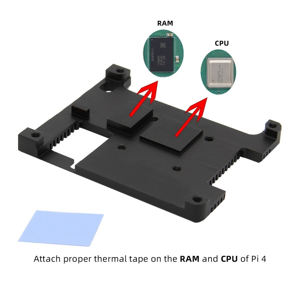 Raspberry Pi 4 Model B Computer Armor Aluminum Alloy Heatsink with Cooling Fan for Raspberry Pi 4B Only customize