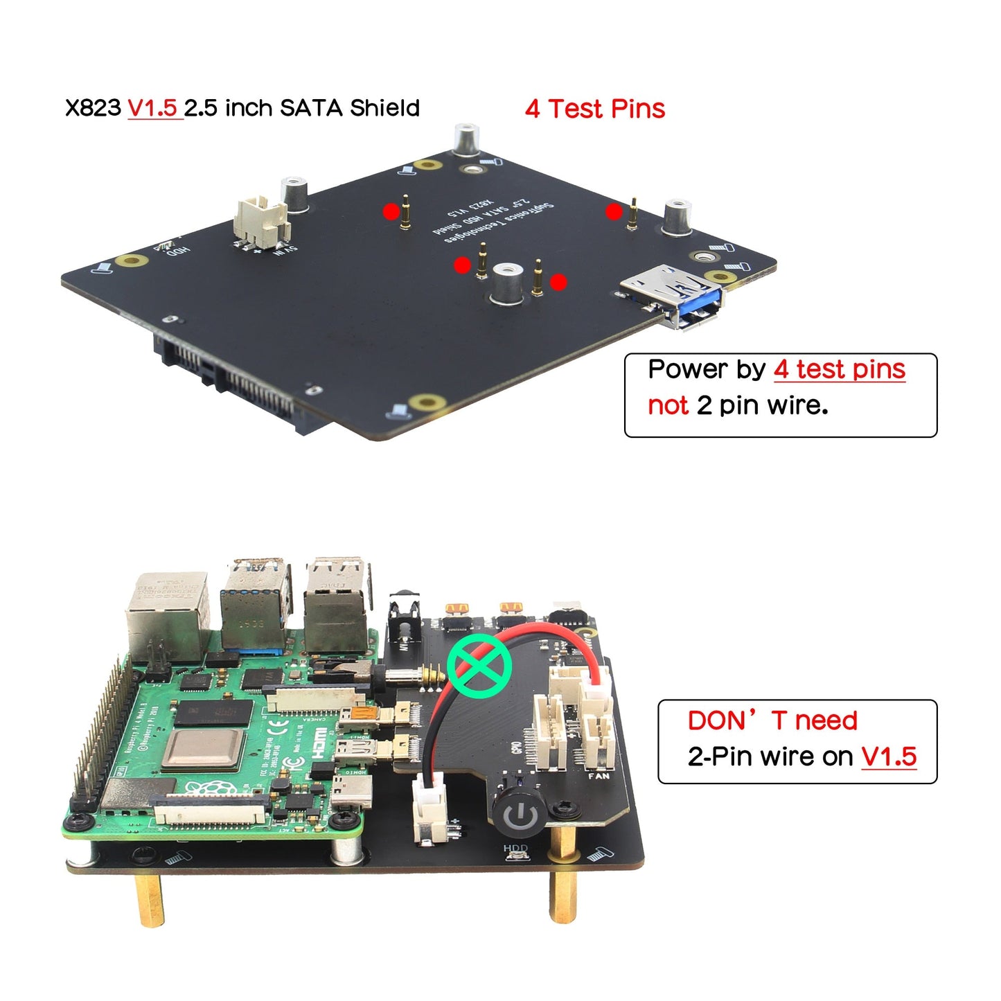 Raspberry Pi 4 Model B NASPi 2.5 inch SATA HDD/SSD Sheild & Metal Case with PWM Fan customize