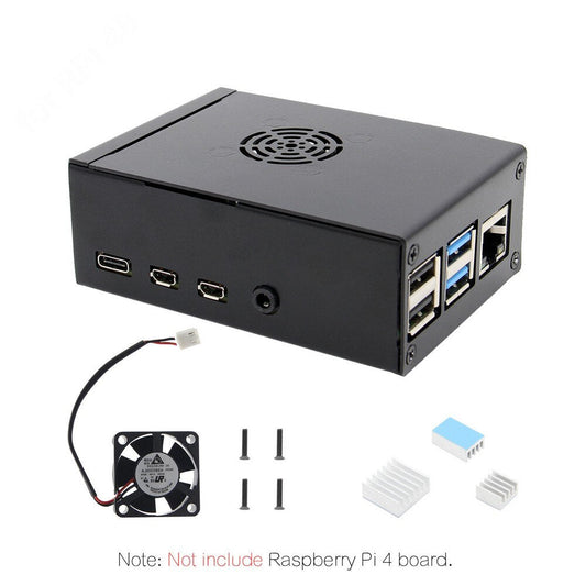 Raspberry Pi 4 Model B Protective Box, Raspberry Pi 4 Metal Case with Cooling Fan and 3PCS Aluminum Heatsinks for Raspberry Pi 4 customize