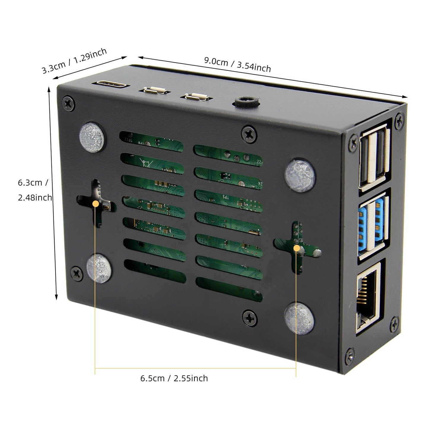 Raspberry Pi 4 Model B Protective Box, Raspberry Pi 4 Metal Case with Cooling Fan and 3PCS Aluminum Heatsinks for Raspberry Pi 4 customize